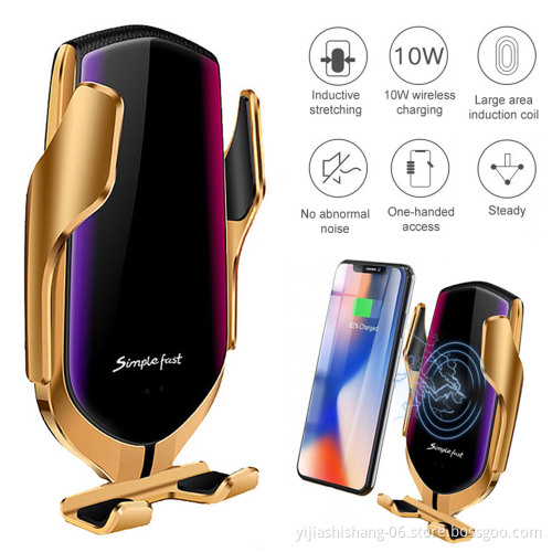 2 in 1 Universal Wireless Car Charger Phone Holder, 10W Fast Qi Charging for iPhone Samsung Galaxy